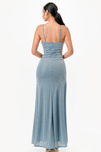 Load image into Gallery viewer, Sparking Bronze Jacquard Draped Sleeveless Maxi Dress