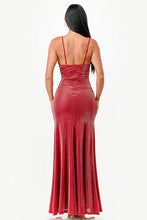 Load image into Gallery viewer, Sparking Bronze Jacquard Draped Sleeveless Maxi Dress