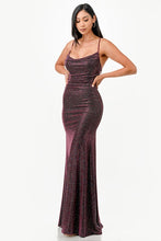 Load image into Gallery viewer, Sparking Bronze Jacquard Draped Sleeveless Maxi Dress