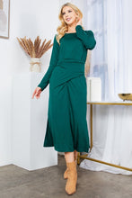 Load image into Gallery viewer, Black Waist Wrap Long Sleeve Dress w/Pockets