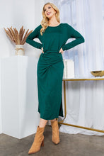 Load image into Gallery viewer, Black Waist Wrap Long Sleeve Dress w/Pockets