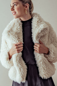 Soft & Chic Tan Faux Fur Long Sleeve Winter Coat