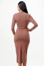 Load image into Gallery viewer, Criss Cross Marsala Long Sleeve Midi Dress