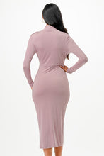 Load image into Gallery viewer, Criss Cross Marsala Long Sleeve Midi Dress