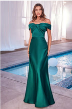 Load image into Gallery viewer, Plus Size Emerald Green Society Satin Off Shoulder Evening Gown