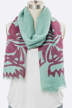 Load image into Gallery viewer, Tiger Printed Fringe Large Cotton Scarf