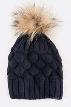 Load image into Gallery viewer, EMMEZ Raccoon Fur Raised Knit Soft Beanies