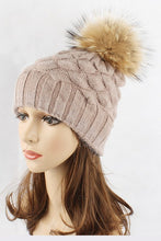 Load image into Gallery viewer, EMMEZ Raccoon Fur Raised Knit Soft Beanies