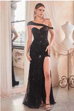 Load image into Gallery viewer, Elegance Of Love Olive Sequined Embellished Strapless Sparkle Gown