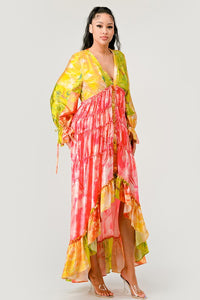 Sunset Breeze Long Sleeve Tiered Maxi Dress