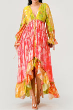 Load image into Gallery viewer, Sunset Breeze Long Sleeve Tiered Maxi Dress