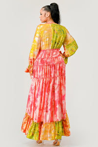 Sunset Breeze Long Sleeve Tiered Maxi Dress