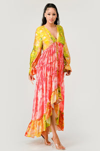 Sunset Breeze Long Sleeve Tiered Maxi Dress