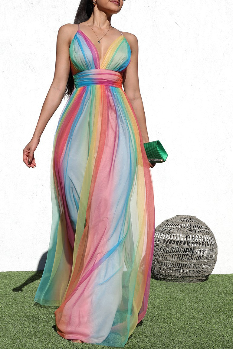 Popscicle Summer Sleeveless Halter Maxi Dress