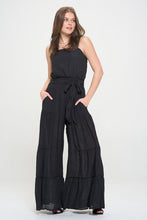 Load image into Gallery viewer, Plus Size Taupe Elastic Straped Tied Jumpsuit