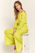 Load image into Gallery viewer, Plus Size Lime One Shoulder Terry Knit Jumpsuit