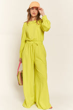 Load image into Gallery viewer, Plus Size Lime One Shoulder Terry Knit Jumpsuit