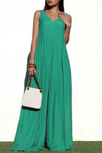 Load image into Gallery viewer, Carribean Dream Kelly Green Sleeveless Wide Leg Style Jumpsuit