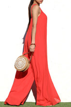 Load image into Gallery viewer, Carribean Dream Orange Sleeveless Wide Leg Style Jumpsuit