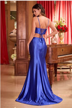 Load image into Gallery viewer, Satin Chic Royal Two Piece Lace Up Prom/Homecoming Gown