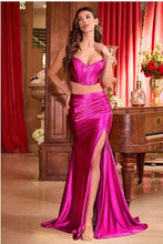 Load image into Gallery viewer, Satin Chic Royal Two Piece Lace Up Prom/Homecoming Gown