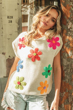 Load image into Gallery viewer, Ivory Crochet Flower Embroidery Knit Top