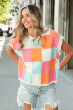 Load image into Gallery viewer, Sweater Vest with a Multi-Colored Checker Pattern