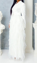 Load image into Gallery viewer, Noir Grey Cascade Tuxedo Gown