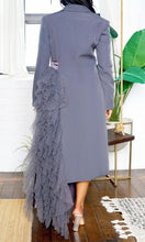 Load image into Gallery viewer, Noir Grey Cascade Tuxedo Gown