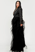 Load image into Gallery viewer, Noir Grey Cascade Tuxedo Gown