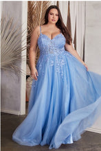 Load image into Gallery viewer, Plus Size Dusty Mauve A Line Lace Tulle Floral Maxi Gown