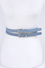 Load image into Gallery viewer, Blue Double Skinny Denim Belt