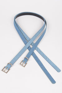 Blue Double Skinny Denim Belt