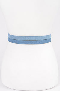 Blue Double Skinny Denim Belt