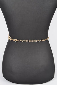 Plus Size Gold Organic Textured Mix Link Chain Belt