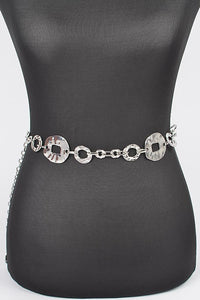 Plus Size Gold Organic Textured Mix Link Chain Belt