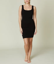 Load image into Gallery viewer, Black Bamboo Double Layered Tank Dress