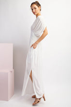 Load image into Gallery viewer, Boho White Smoked Waist Loose Fit Maxi Dress