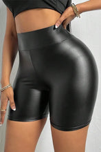 Load image into Gallery viewer, Black Faux Leather High Waist Shorts