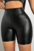 Load image into Gallery viewer, Black Faux Leather High Waist Shorts