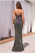 Load image into Gallery viewer, Elegant Pink Mesh Halter Hot Stone Sequin Glitter Gown