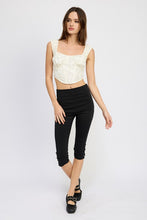 Load image into Gallery viewer, Puff Sleeve White Corset Style Top