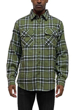 Load image into Gallery viewer, Men&#39;s Grey Flannel Plaid Long Sleeve Checkered Shirt