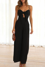 Load image into Gallery viewer, Pretty Sleeveless Black Knot Front Jumpsuit