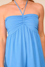 Load image into Gallery viewer, Beach Style Flowy Light Blue Halter Style Jumpsuit