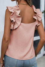 Load image into Gallery viewer, Oatmeal Ruffle Trim Sleeveless Blouse