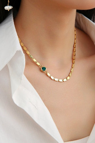 Multicolor Zircon Chain Necklace