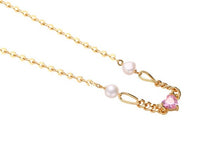 Load image into Gallery viewer, Pink Heart with Pearl Necklace