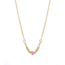 Load image into Gallery viewer, Pink Heart with Pearl Necklace