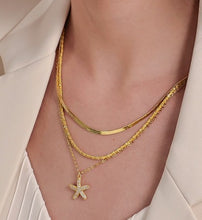 Load image into Gallery viewer, Starfish and Double Layering Chain Necklace